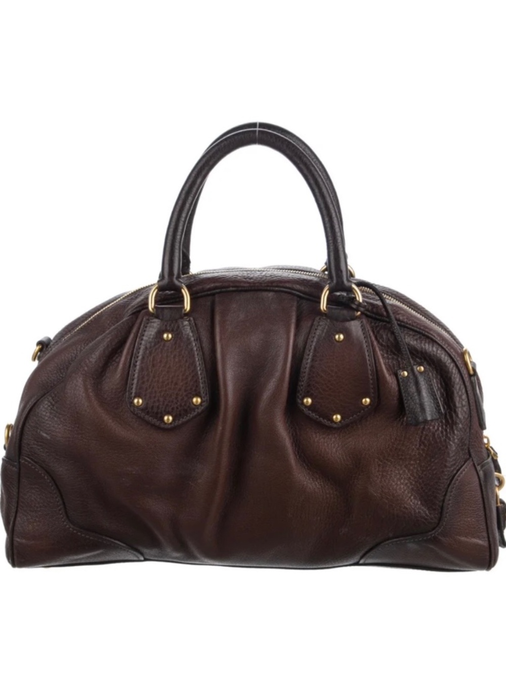 Prada Cervo Antik Leather Bowler Bag - Picture 2 of 16